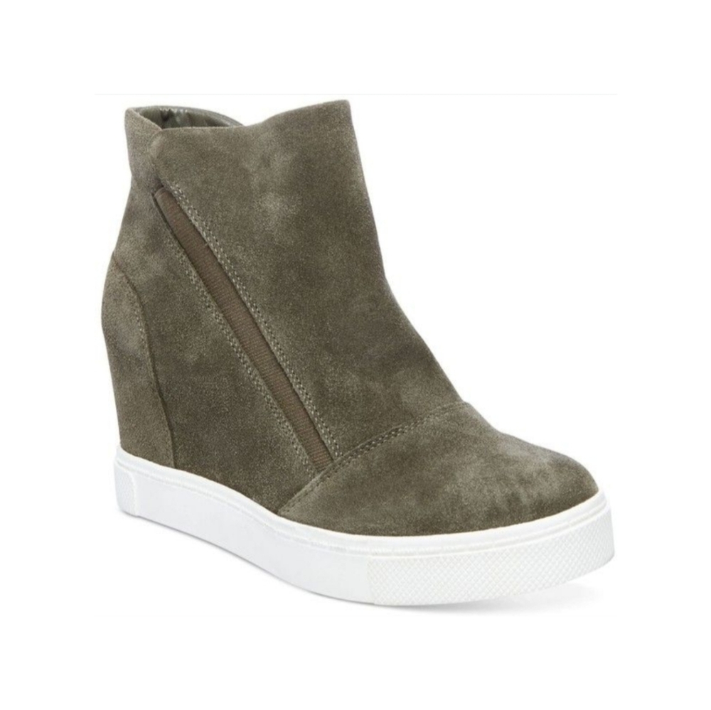 NIB Steve Madden Lazaruss Wedge Sneaker. Gray suede, size 8 NEW